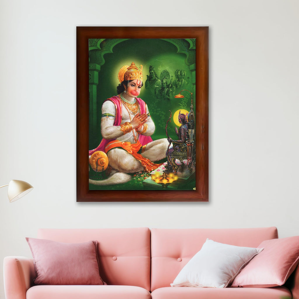 CRAFT QUEST Hanuman JI | Bajrangbali Religious Photo frame home decorative