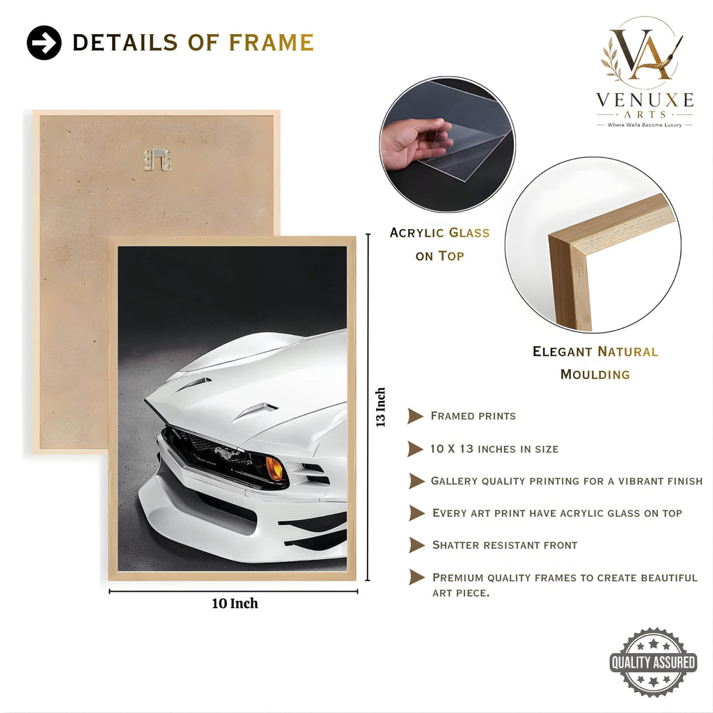 VENUXE ARTS Set Of 3 Big Sports Cars Framed Posters Gift Items for Boys Room Wall Decoration Bedroom Living Room Office Studio Décor | Car Poster Frame for Wall Décor