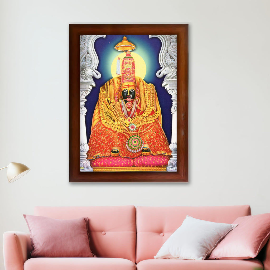 CRAFT QUESTTulja mata photo with frame, Tuljabhawani photo, Tuljapur, Religious Framed Painting