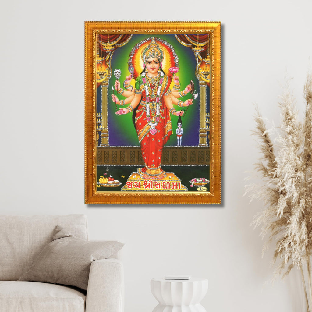 CRAFT QUEST Shri Sadhi Maa Photo frame | Acrylic, Lightweight | Hindu God Spiritual Framed | Ideal for Home, Office, Temple & Puja Room, Wall Decor