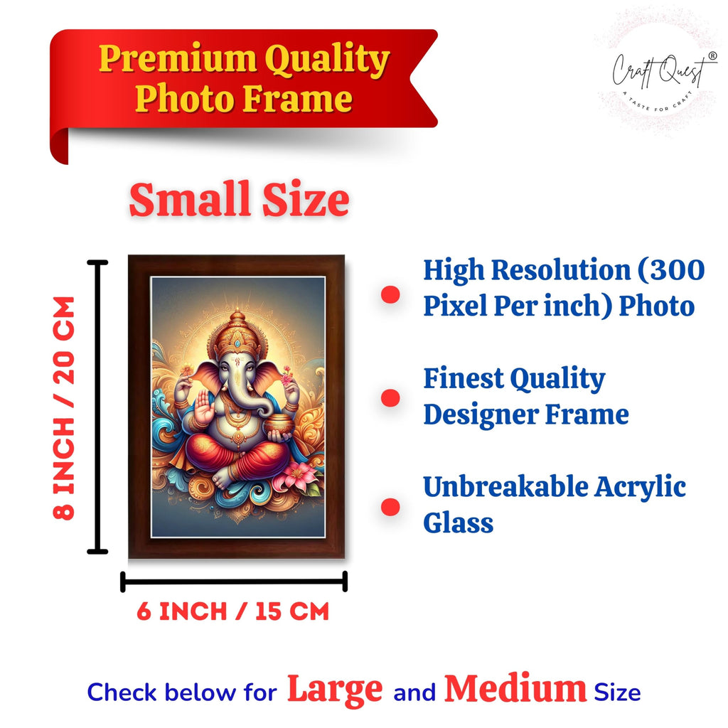 CRAFT QUEST Lord Ganesha Modern Wall Painting With Frame For Home and Office Decor