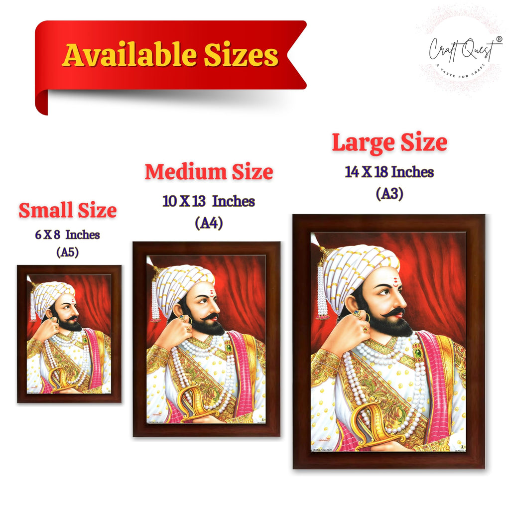 CRAFT QUEST Shivaji Chhatrapati Maharaj Wall Photo Frame | For Living, Pooja Room | Home Decoration Item | Best Gifting Option