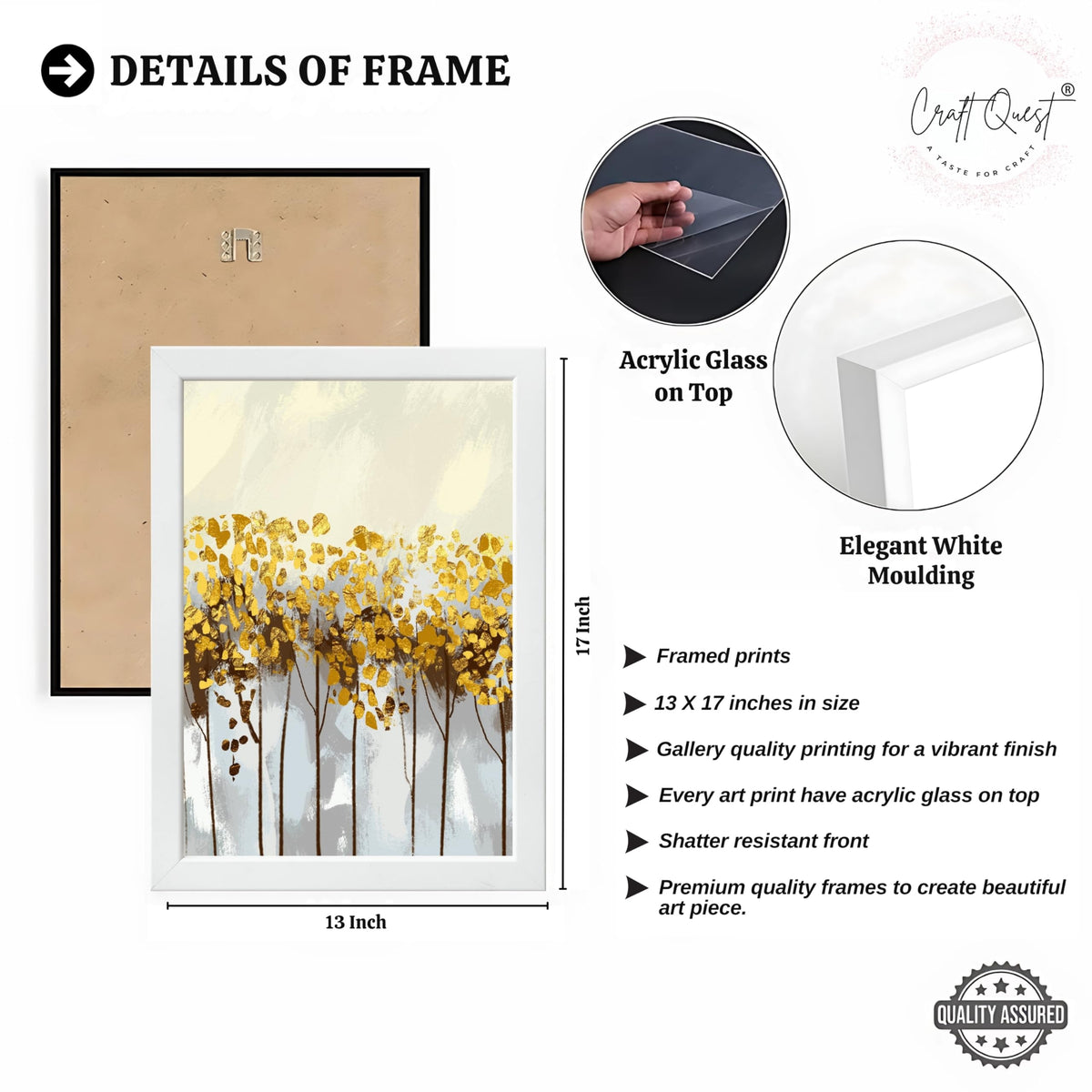 CRAFT QUEST Modern Art 3 SET Paintings Wall Art | Set of 3 Frames for Home Decoration | Ideal for Living Room, Bedroom & Offices