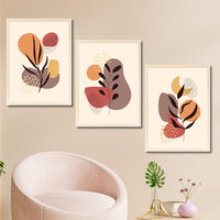 CRAFT QUEST Wall Art Decor Paintings | Set of 3 BOHO Wall Art Frames for Home Decoratio | Ideal for Living Room, Office & Bedrooms