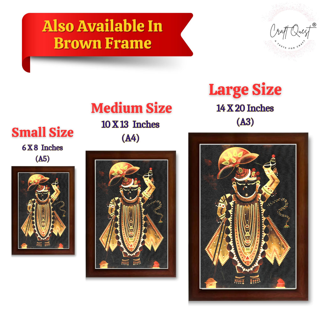 CRAFT QUEST Shreenath ji shree nathaji Photo Frame for Wall Hanging/Gift/Temple/puja Room/Home Decor Frame with Unbreakable Acrylic Glass