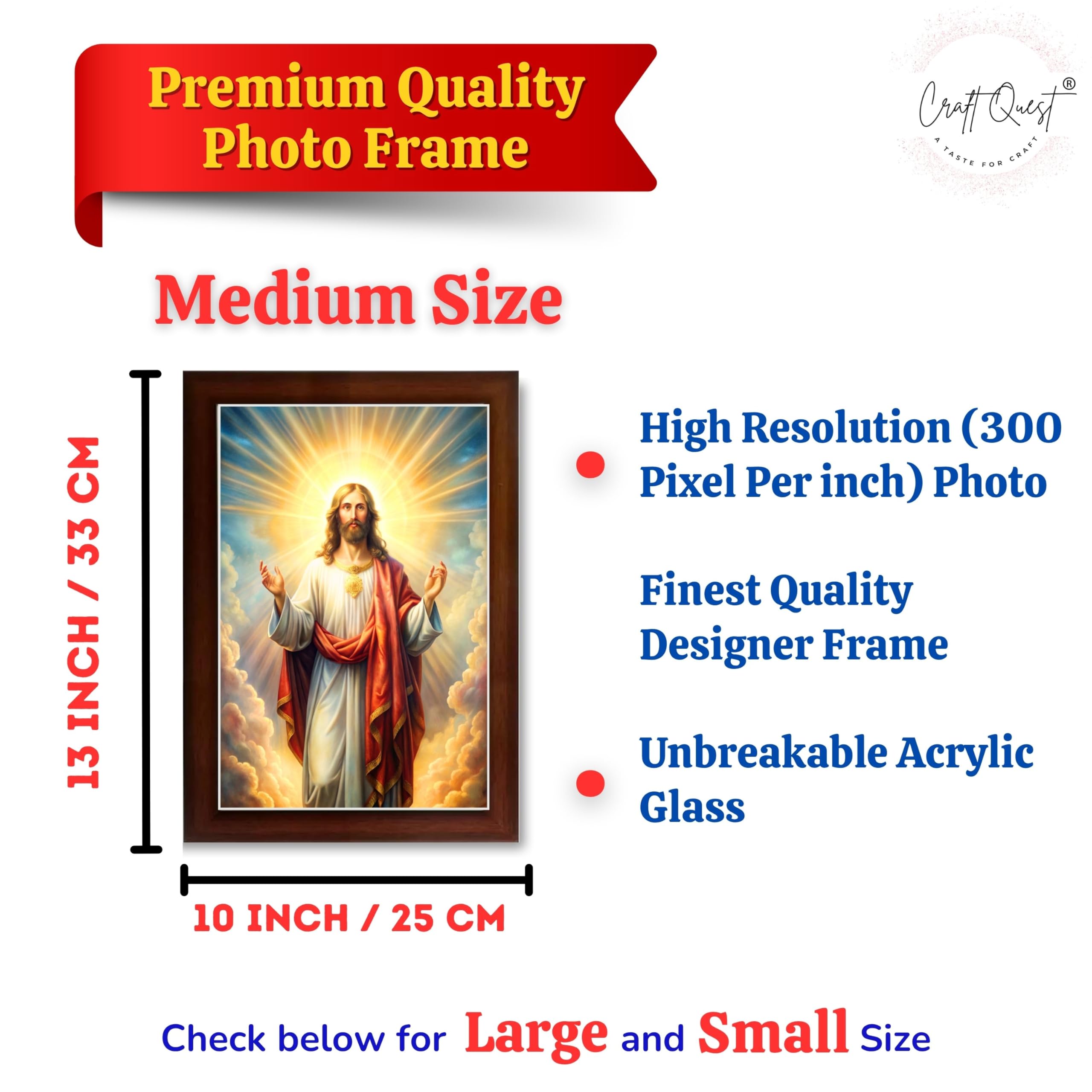 CRAFT QUEST Jesus Christ Christmas Wall Artwork Photo Frame Wall Hanging Décor and Gift Item