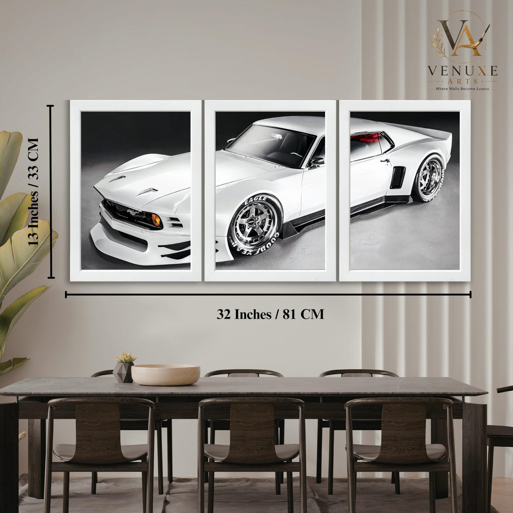 VENUXE ARTS Set Of 3 Big Sports Cars Framed Posters Gift Items for Boys Room Wall Decoration Bedroom Living Room Office Studio Décor | Car Poster Frame for Wall Décor