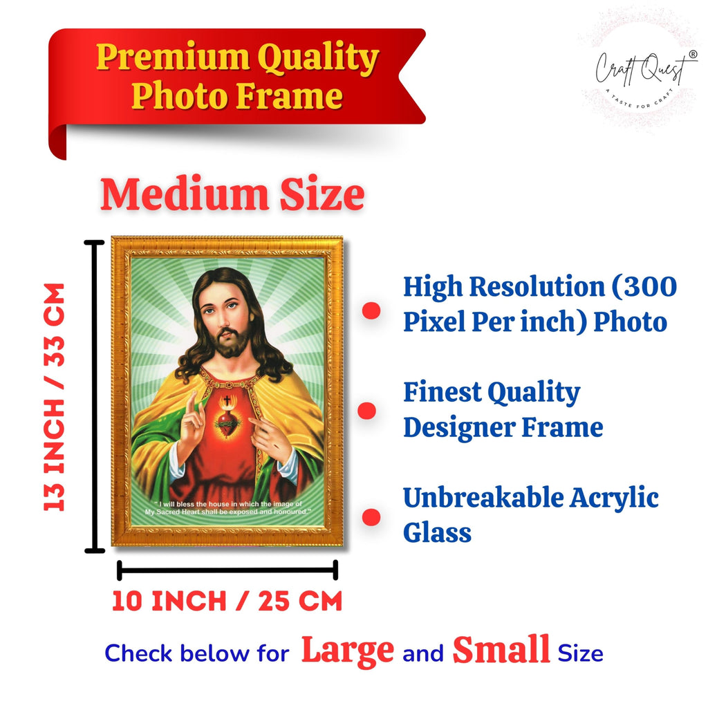 CRAFT QUEST Lord Jesus Christ Painting Aesthetic Hanging Photo Frame Decor for Living Room and Bedroom