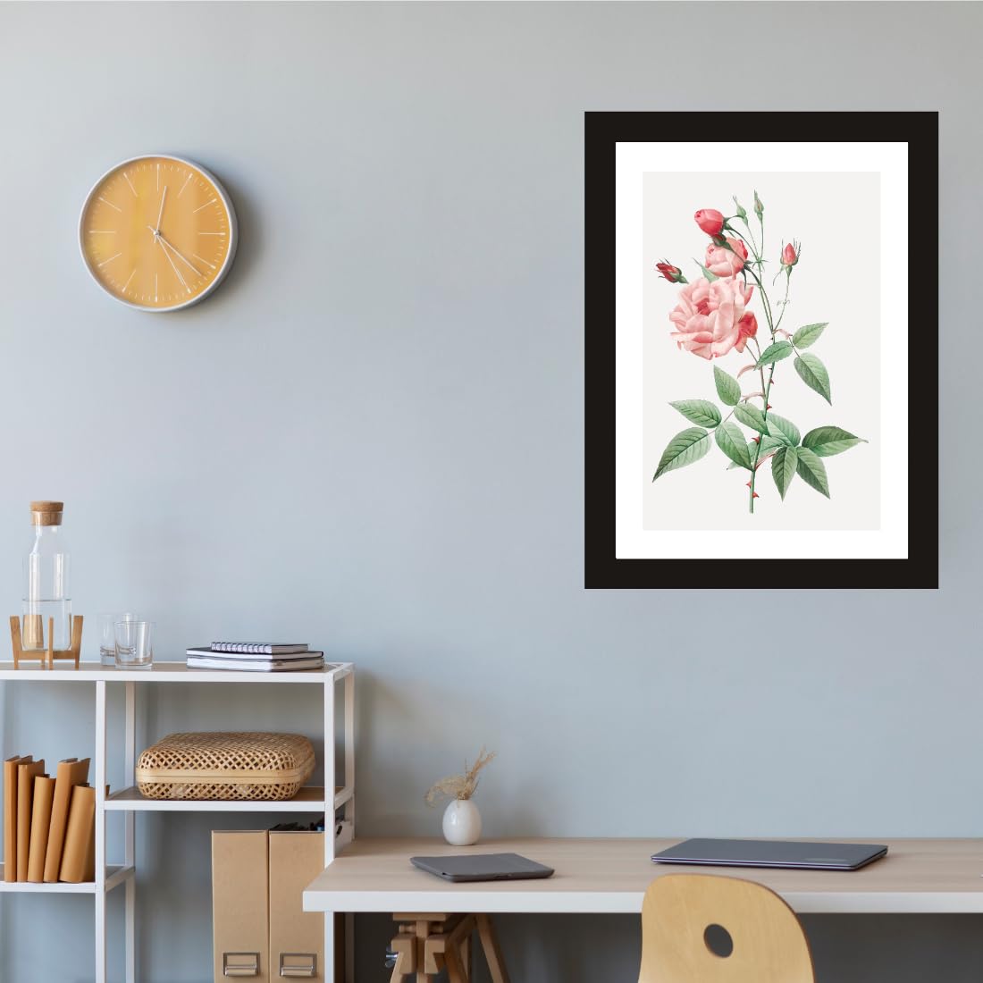CRAFT QUEST Abstract Modern Art Poster Frame for Home & Office Wall Decoration - Portrait, Wall Display (Black, 14x10 Inch Frame with Art Print)