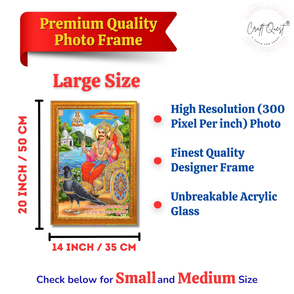 CRAFT QUEST Shani Dev Photo Frame Religious Framed Painting