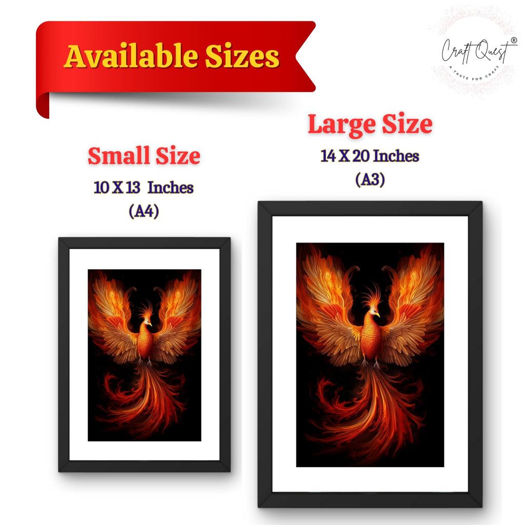 CRAFT QUEST Phoenix Bird Painting – Rising Phoenix Vastu Wall Art – Wall Decoration – Positive Energy Painting for Success, Growth & Spiritual Inspiration