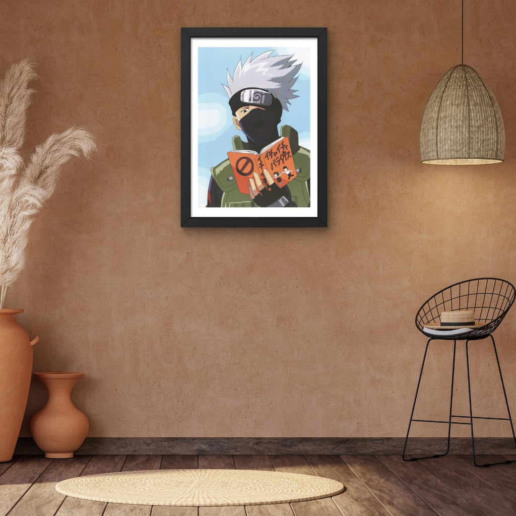 CRAFT QUEST Naruto Anime Laminated Posters with Frame Painting For Anime Naruto Fans Wall Decor, Home Decor with Matt Black Frame (14 Inches x 10 Inches)