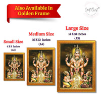 CRAFT QUEST Swarnakarshana Bhairava Swamy With Lakshmi Devi and Kuber Bhagwan Wall Photo Frame | South God Picture Frame for Home, Office, Temple & Gifting