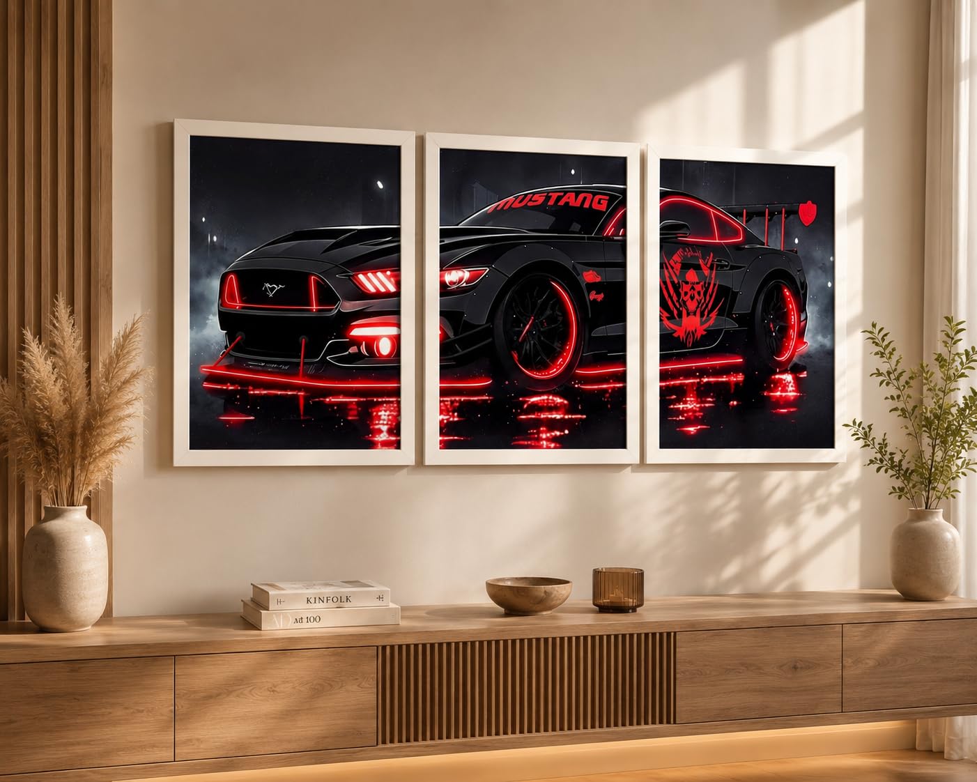 VENUXE ARTS Set Of 3 Big Sports Cars Framed Posters Gift Items for Boys Room Wall Decoration Bedroom Living Room Office Studio Décor | Car Poster Frame for Wall Décor