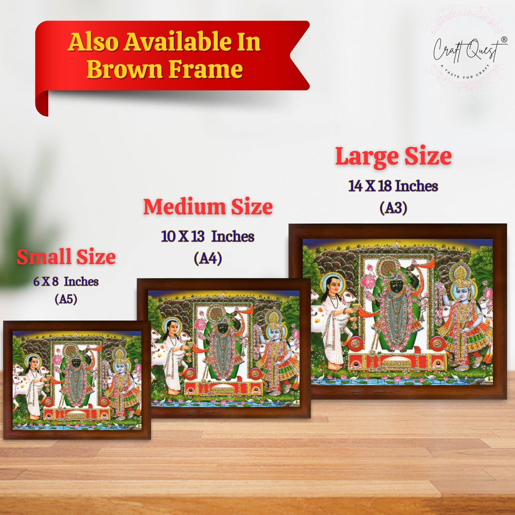 CRAFT QUEST Lakshmi Devi Dhana Vaivabh Laxmi Maa Wall Painting Frame for Diwali,Temple, Pooja, Living Room Home and Decor items