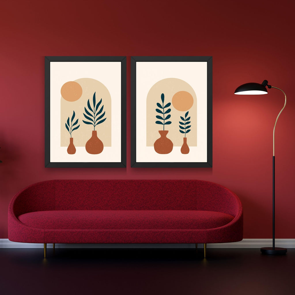 CRAFT QUEST 2 Piece Set of Wall Art poster Frame Painting for Wall Decoration With Acrylic Glass, living room, Home, Restraunt, Office