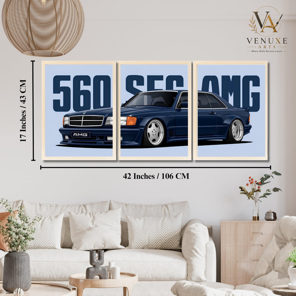VENUXE ARTS Set Of 3 Big Sports Cars Framed Posters Gift Items for Boys Room Wall Decoration Bedroom Living Room Office Studio Décor | Car Poster Frame for Wall Décor