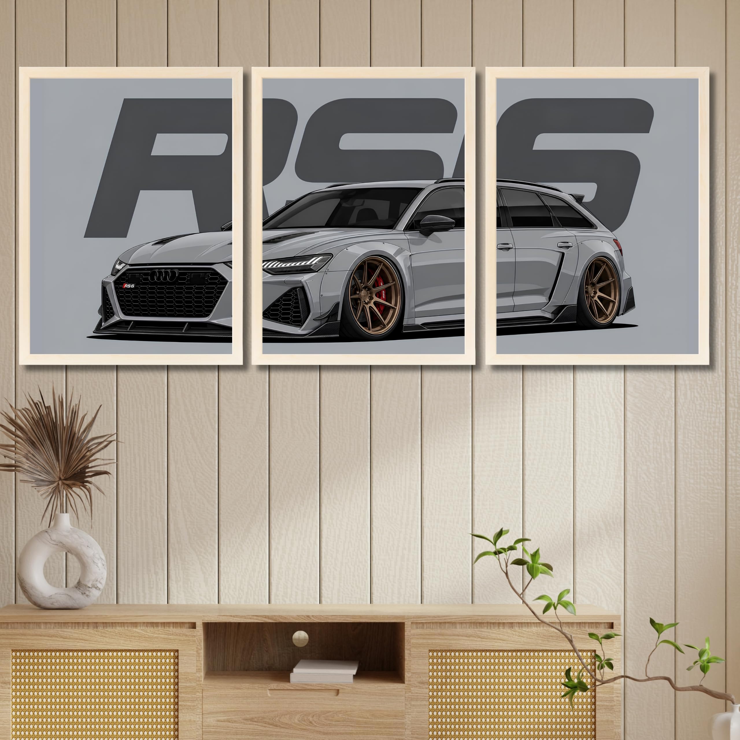 VENUXE ARTS Set Of 3 Big Sports Cars Framed Posters Gift Items for Boys Room Wall Decoration Bedroom Living Room Office Studio Décor | Car Poster Frame for Wall Décor