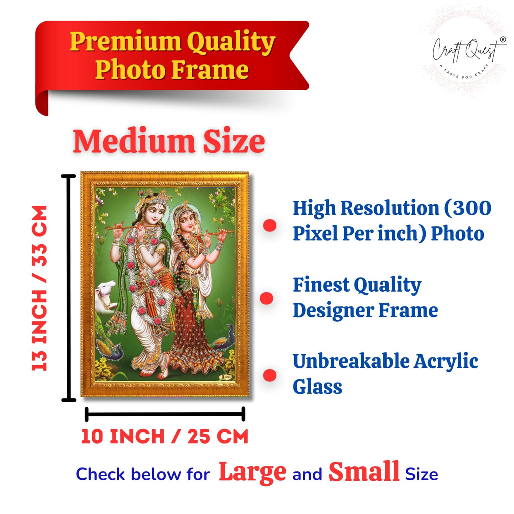CRAFT QUEST Lord Radha Krishna Photo Frame Wall Painting Framed Home and room Décor