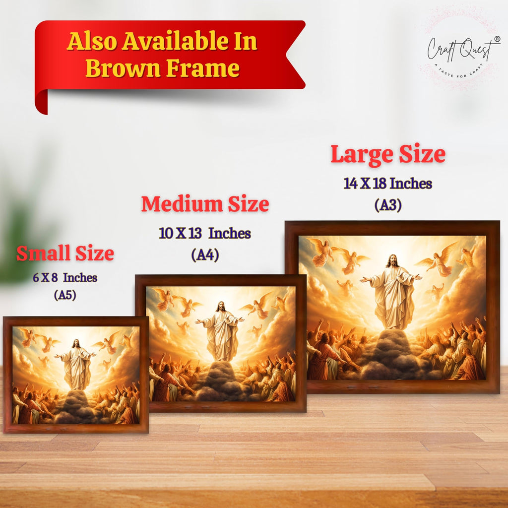 CRAFT QUEST Lord Jesus Christ Photo Frame | Decorative Picture for Gifts, Home Decor | Jesus Painting, Religious Photo Frame