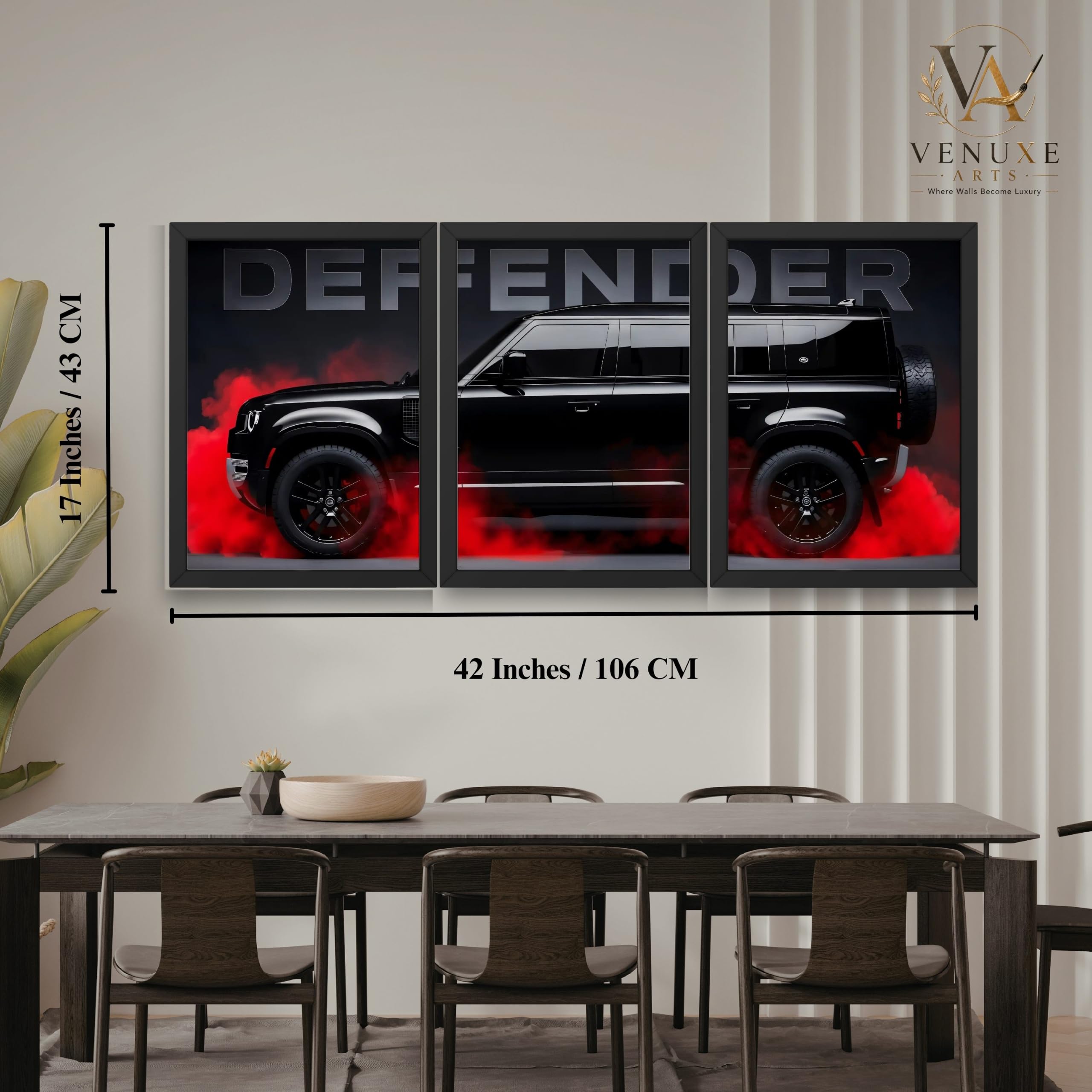 VENUXE ARTS Set Of 3 Big Sports Cars Framed Posters Gift Items for Boys Room Wall Decoration Bedroom Living Room Office Studio Décor | Car Poster Frame for Wall Décor
