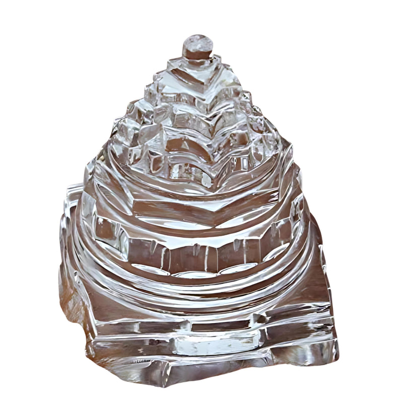 CRAFT QUEST 100% Pure Sphatik Shree Yantra (Original) for Pooja, Laxmi Shri Yantra, Shree Yantra, Crystal shri Yantra