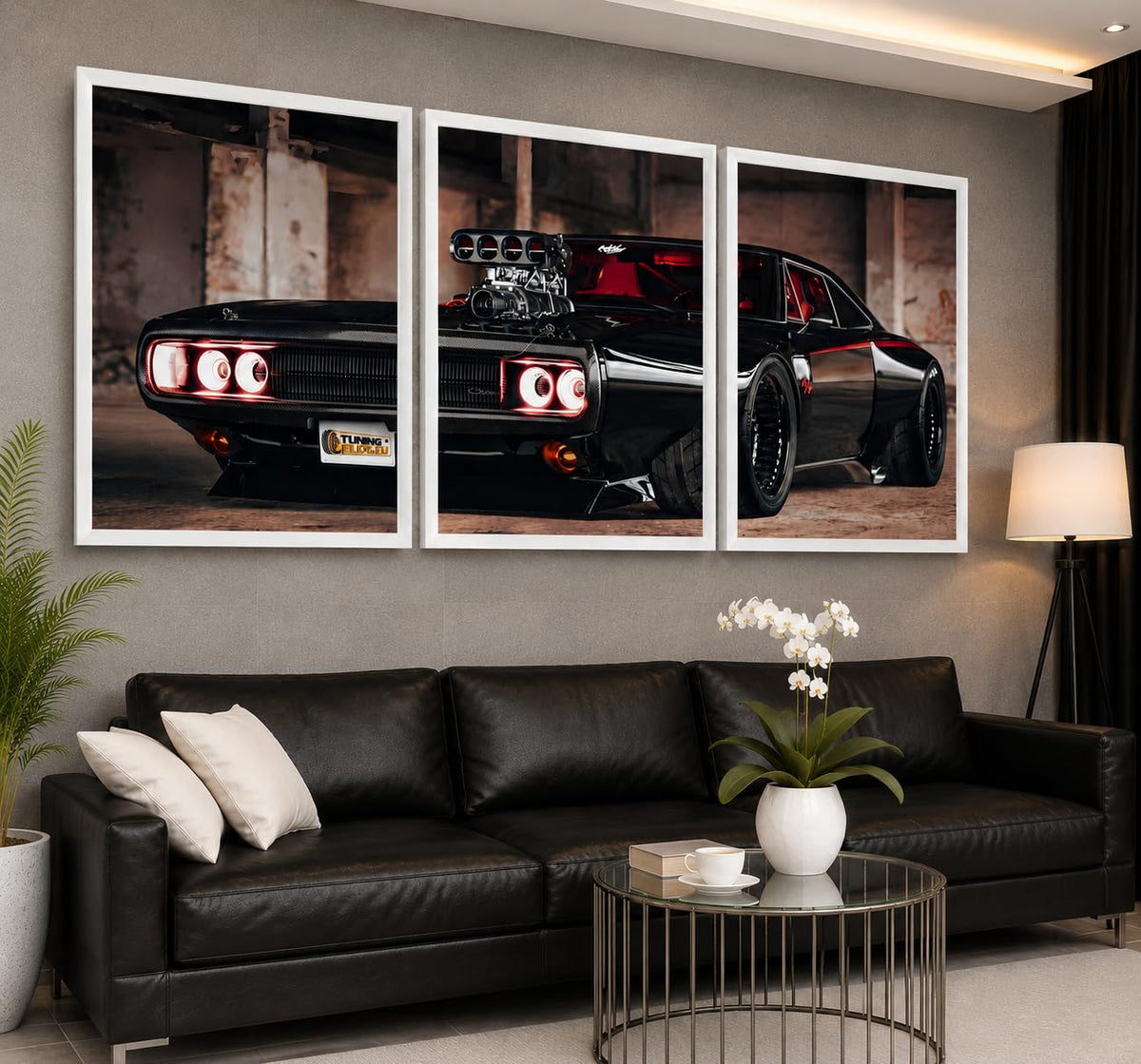 VENUXE ARTS Set Of 3 Big Sports Cars Framed Posters Gift Items for Boys Room Wall Decoration Bedroom Living Room Office Studio Décor | Car Poster Frame for Wall Décor