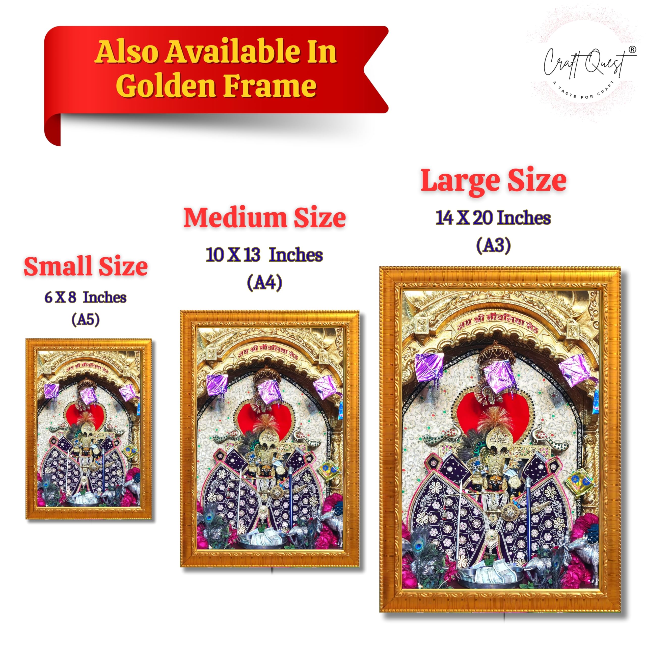CRAFT QUEST Shree Sanwaliya Seth Shringaar Darshan Religious Photo Frame