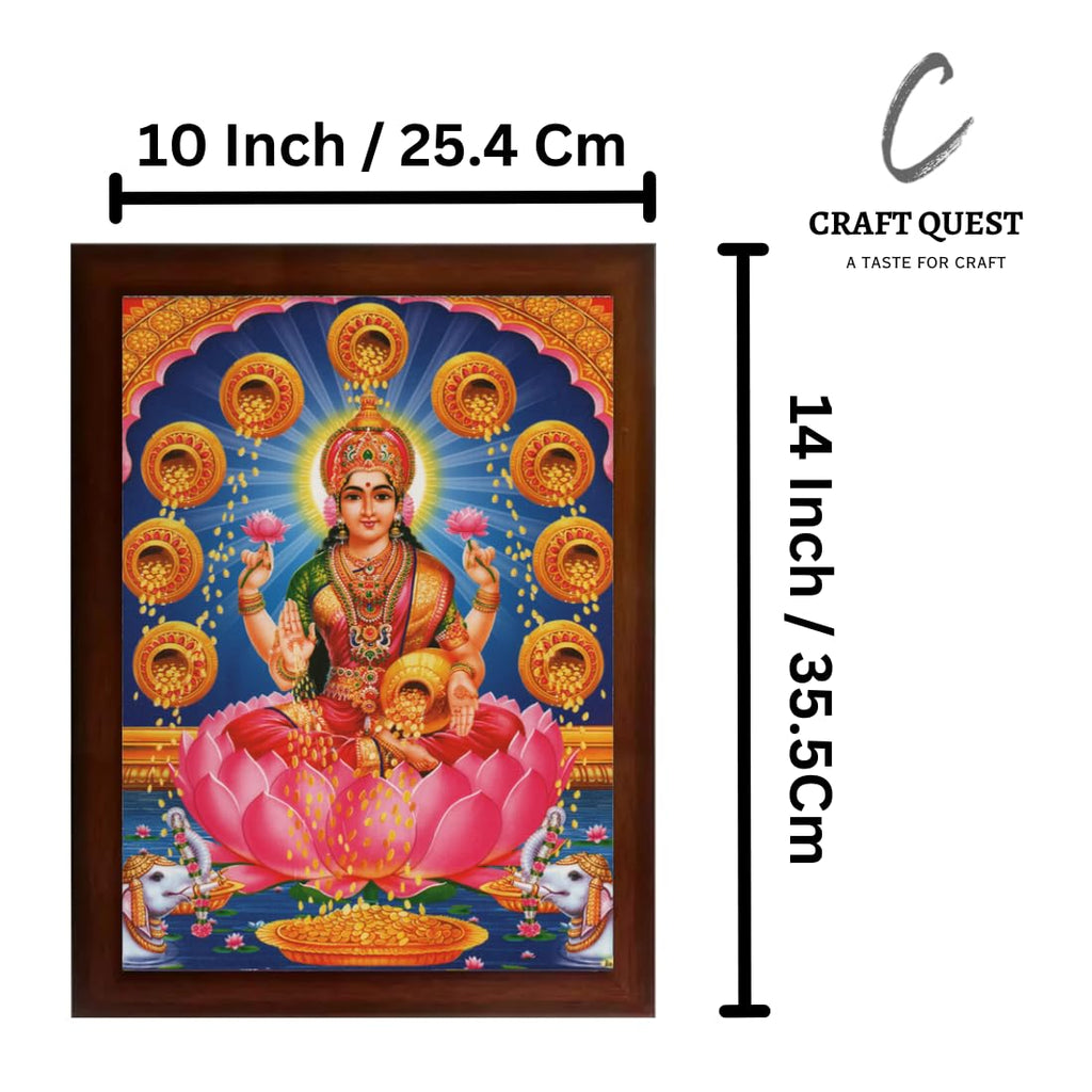CRAFT QUEST Goddess Lakshmi Devi Wall Painting Frame Home Decor