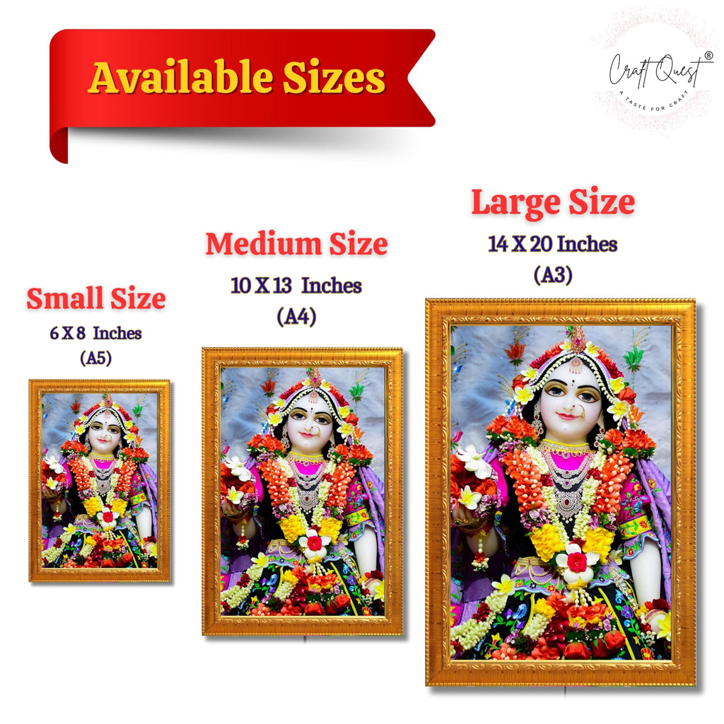 CRAFT QUEST Shri Radha Rani Shringaar Darshan in Vrindavan Frame wooden framed