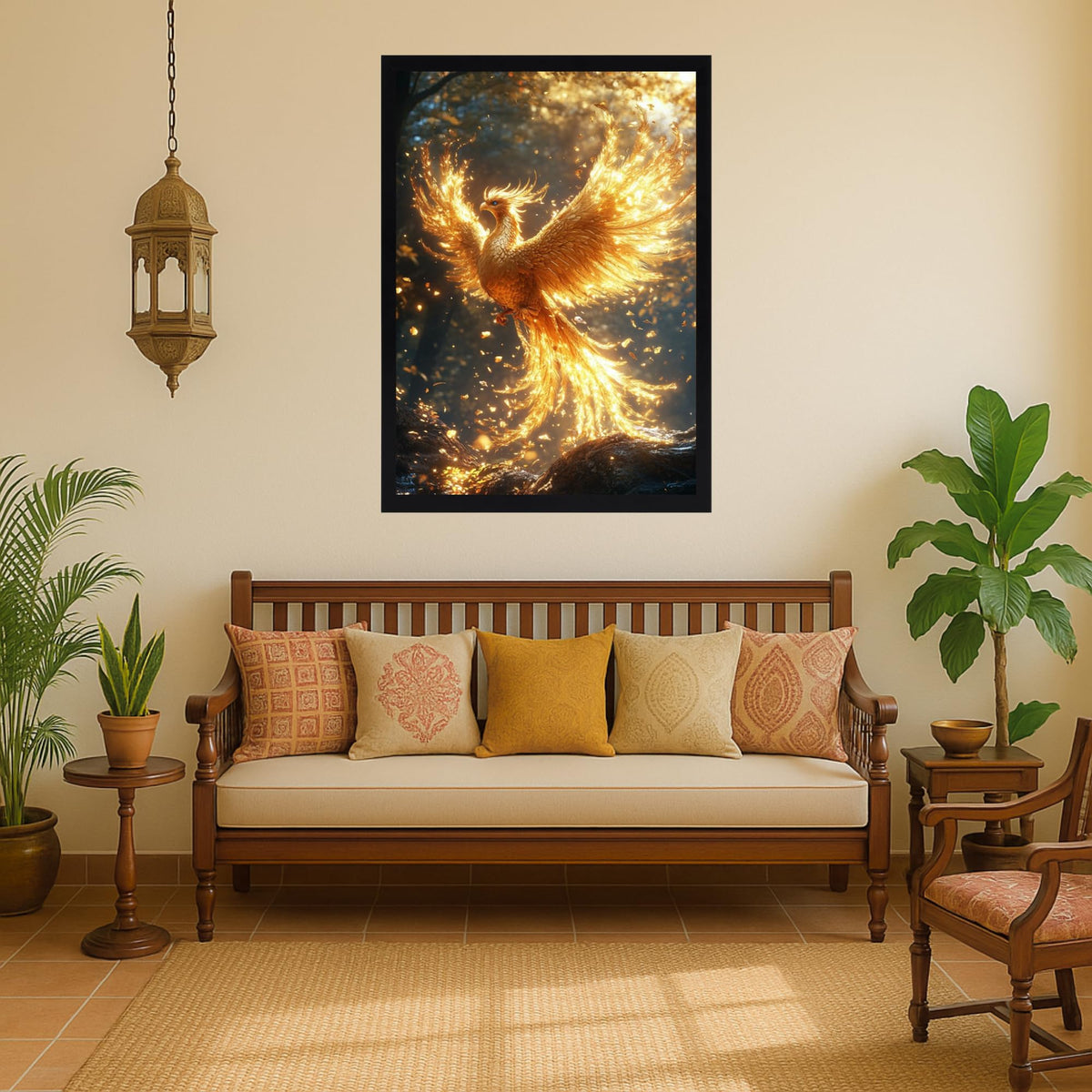 DIVARTH Phoenix Bird Vastu Painting – Wall Art for Living Room, Bedroom & Office