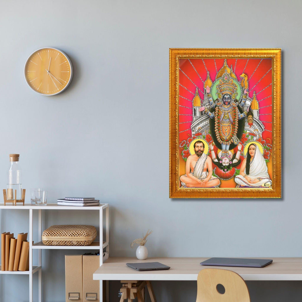 CRAFT QUEST Kali Mata photo with frame, God Religious Framed With Acrylic Glass