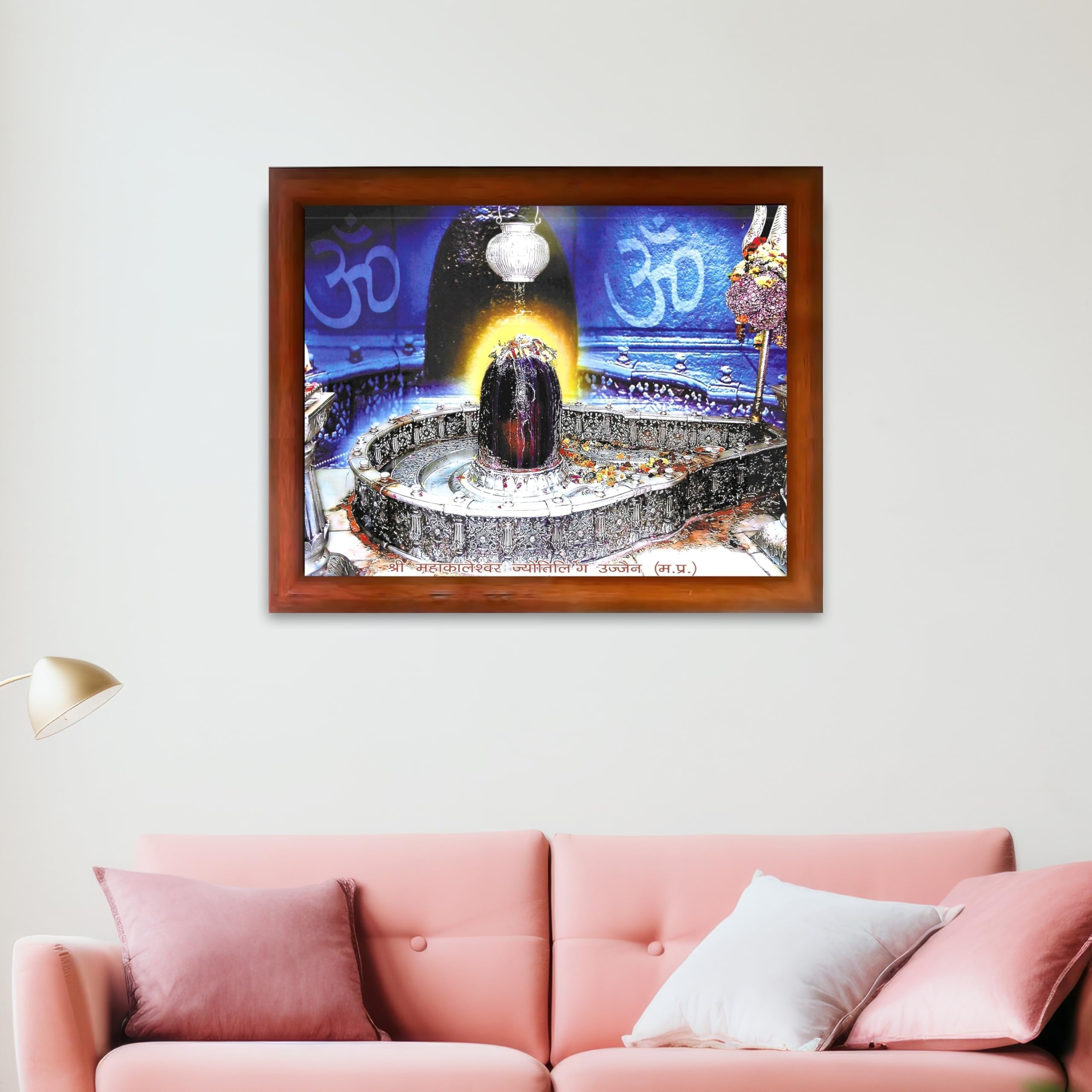 CRAFT QUEST Mahakal Jyotirling Photo With Frame Shiv Ujjain Mahakaleshwar Bholenath Photo Frame, Religious Photo Frame