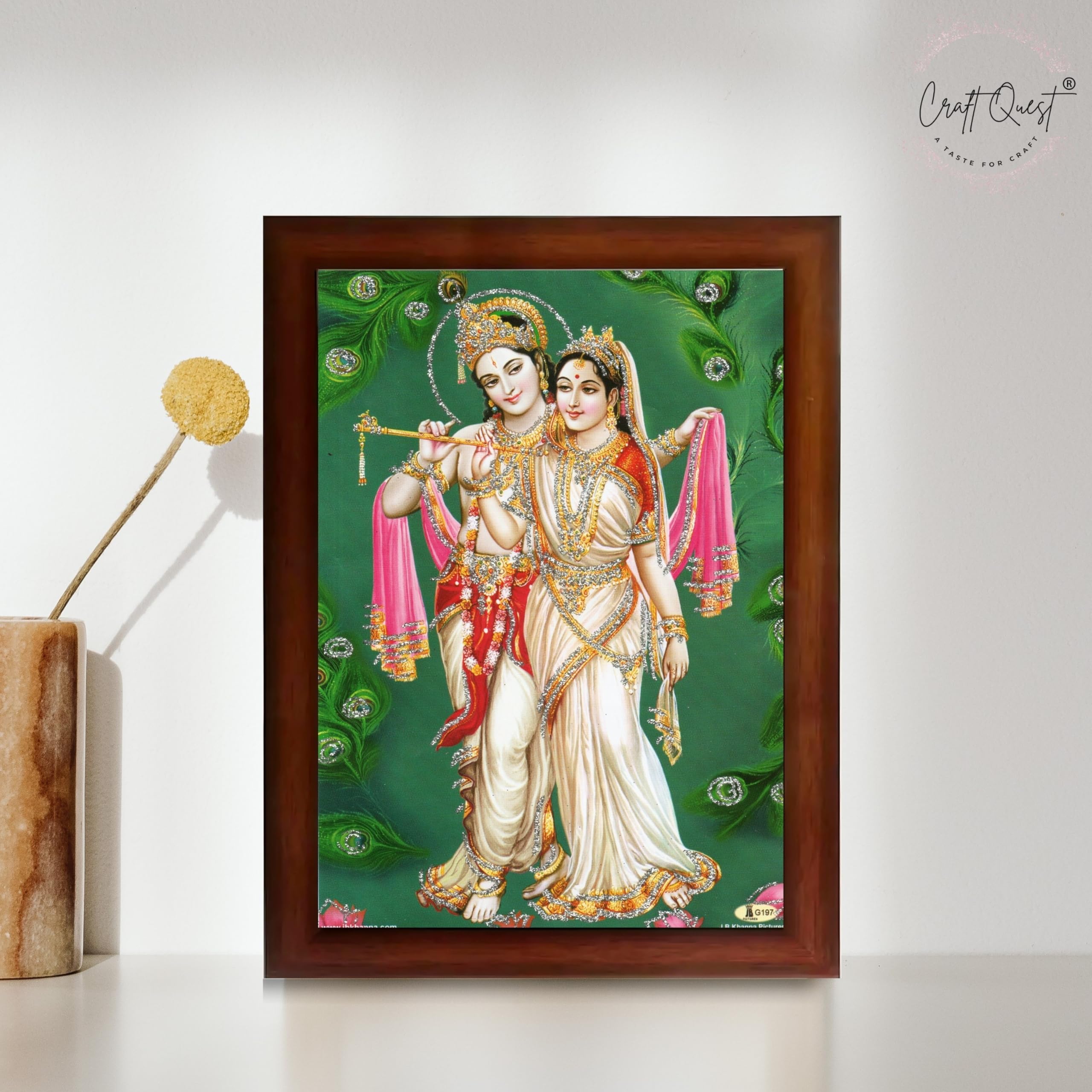 CRAFT QUEST Radha Krishna ji Painting With Frame Wall Paintings for Living Room, Bedroom, Office Décor