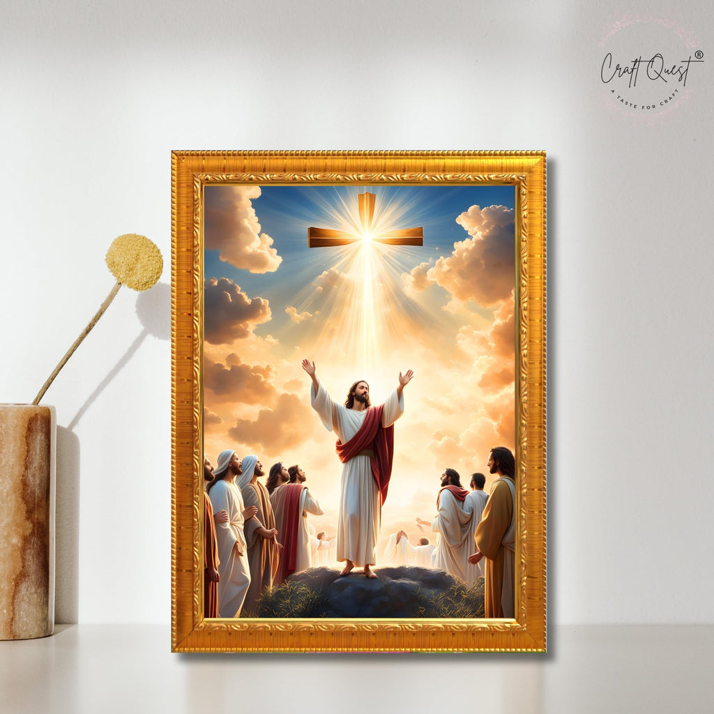 CRAFT QUEST Jesus Christ Photo Frame Spiritual Christian Wall Décor Item for Room and Prayer