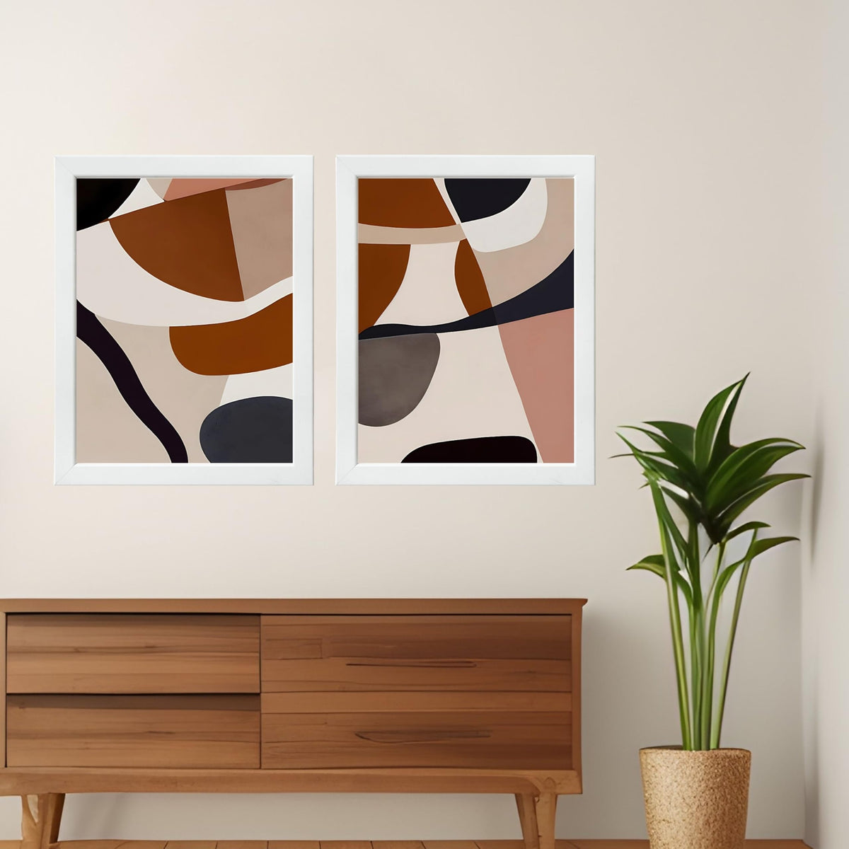 CRAFT QUEST Set of 2 piece Wall Art poster Frame Painting for Wall Decor With Acrylic Glass, living room, Home Office, Restraunt
