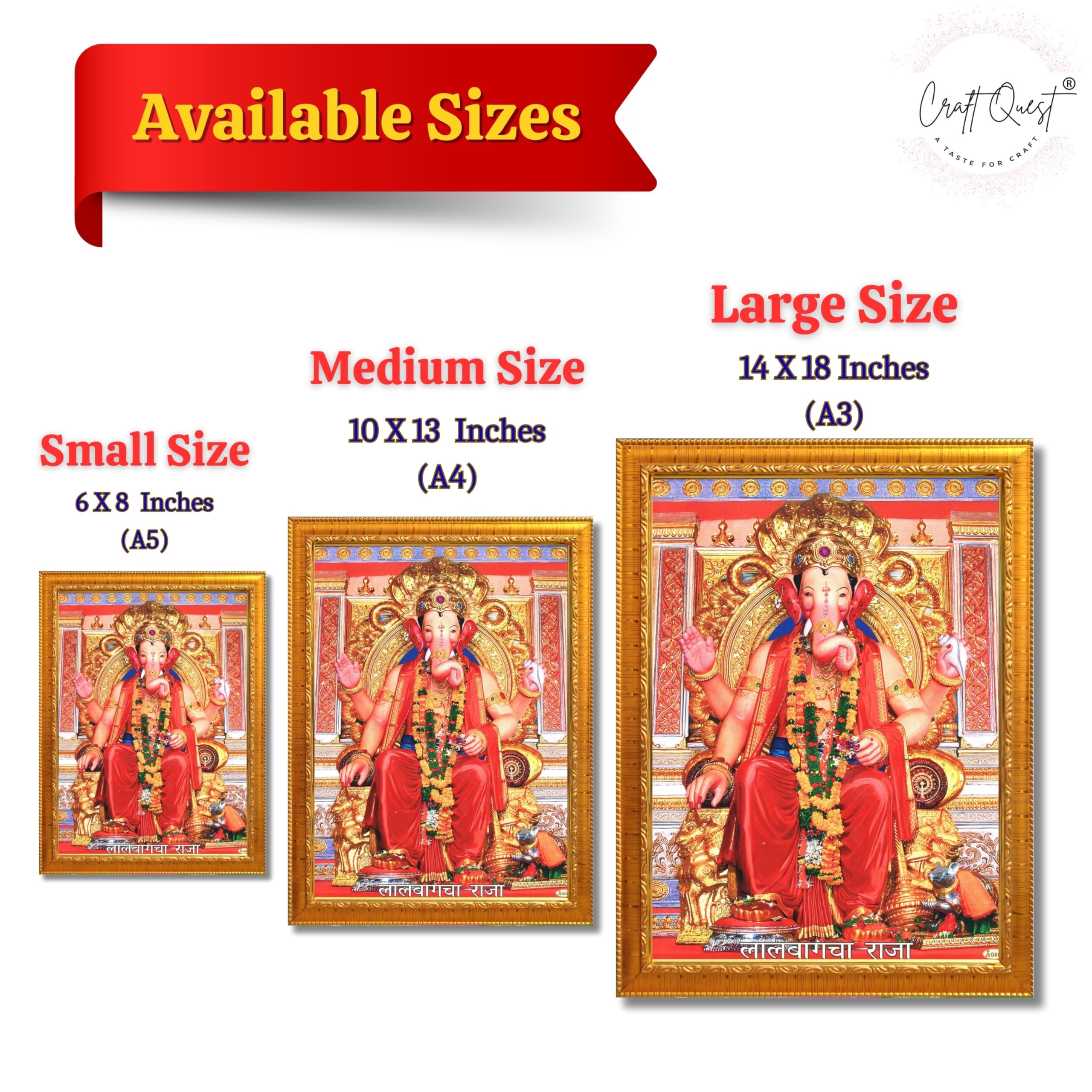 CRAFT QUEST Lord Ganesh ji Modern Wall Painting With Frame For Home and Office Decor,