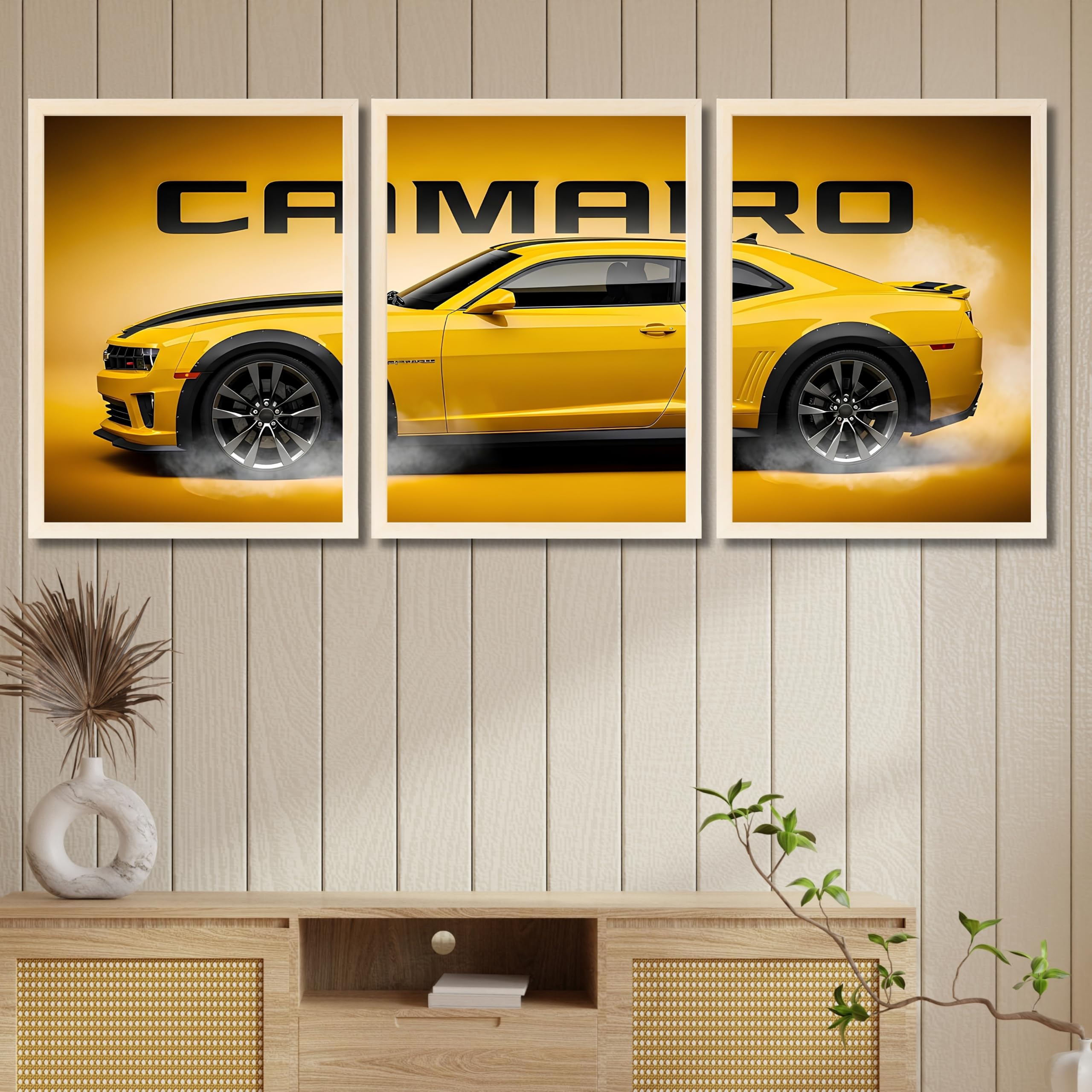 VENUXE ARTS Set Of 3 Big Sports Cars Framed Posters Gift Items for Boys Room Wall Decoration Bedroom, Living Room, Office, Studio Décor | Car Poster Frame for Wall Décor