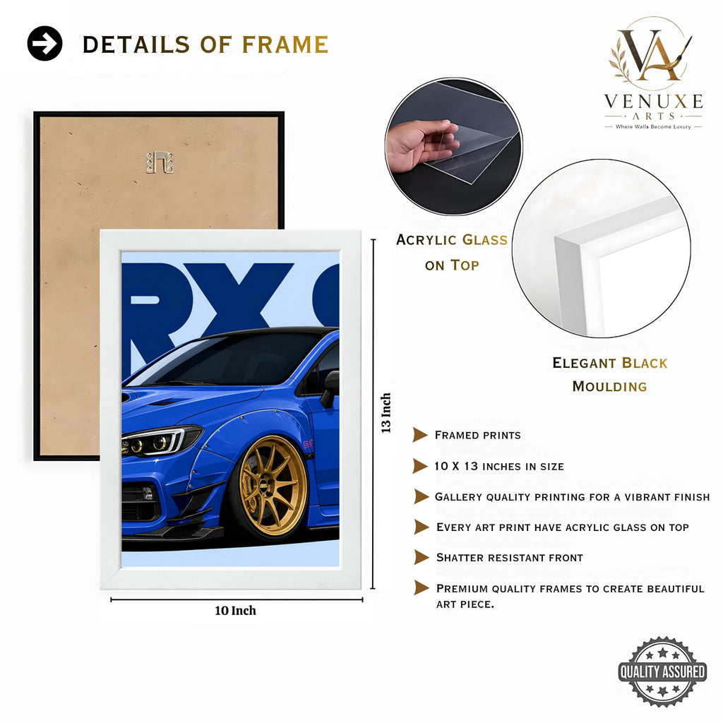 VENUXE ARTS Set Of 3 Big Sports Cars Framed Posters Gift Items for Boys Room Wall Decoration Bedroom Living Room Office Studio Décor | Car Poster Frame for Wall Décor