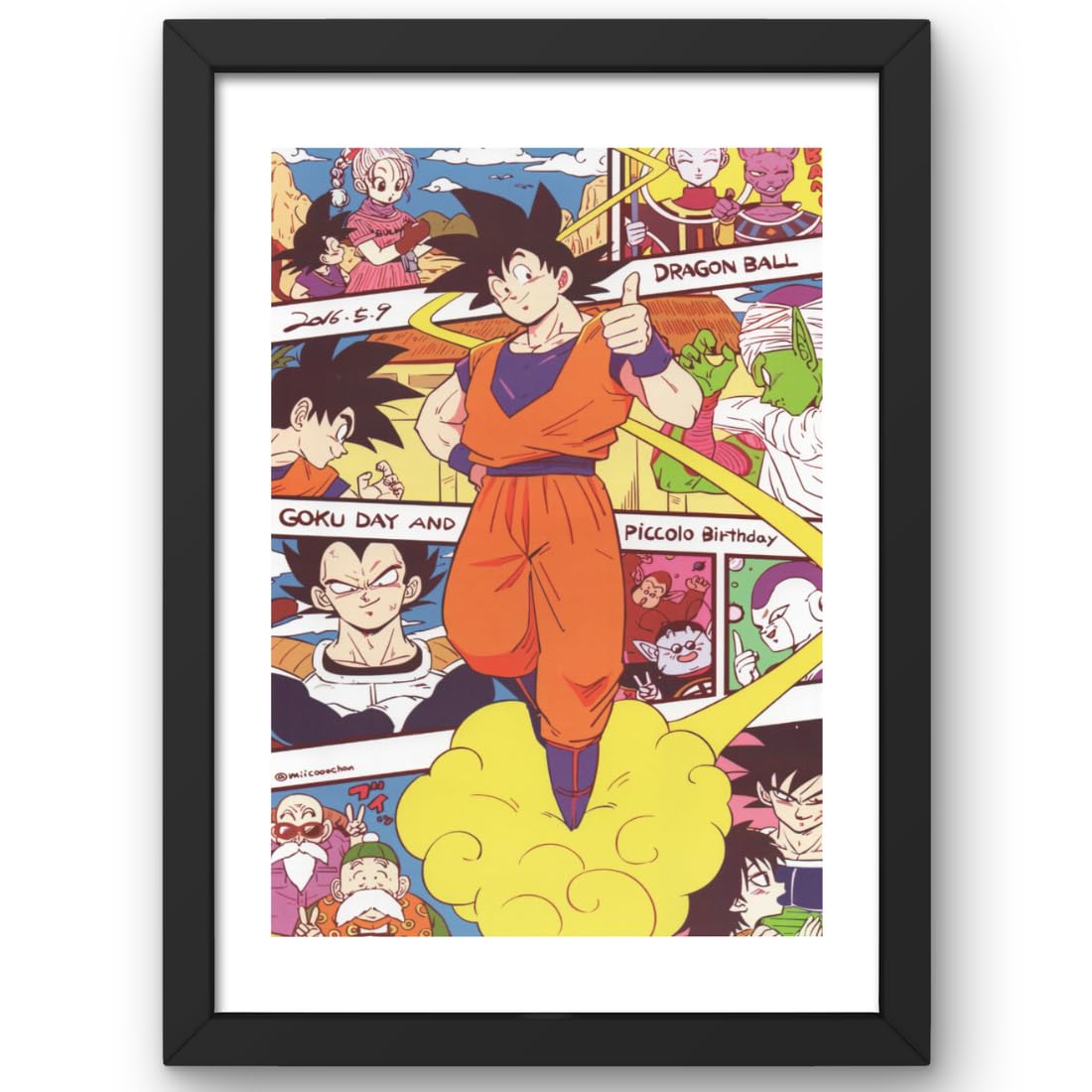 CRAFT QUEST Dragon ball Z Anime Poster Laminated Posters Framed Painting For Anime Naruto Fans Wall Decor, Home Decor with Matte Black Frame (14 Inches x 10 Inches)