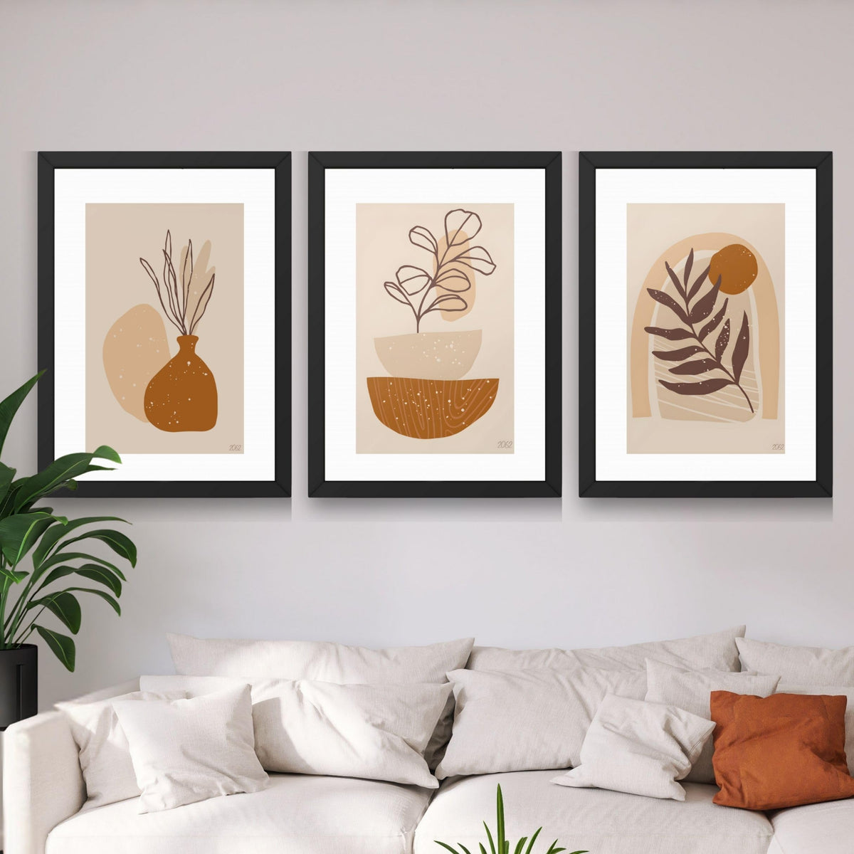 CRAFT QUEST Wall Art Decor Paintings | Set of 3 FLORAL Wall Art Frames for Home Decoration | Ideal for Living Room, Bedroom & Offices