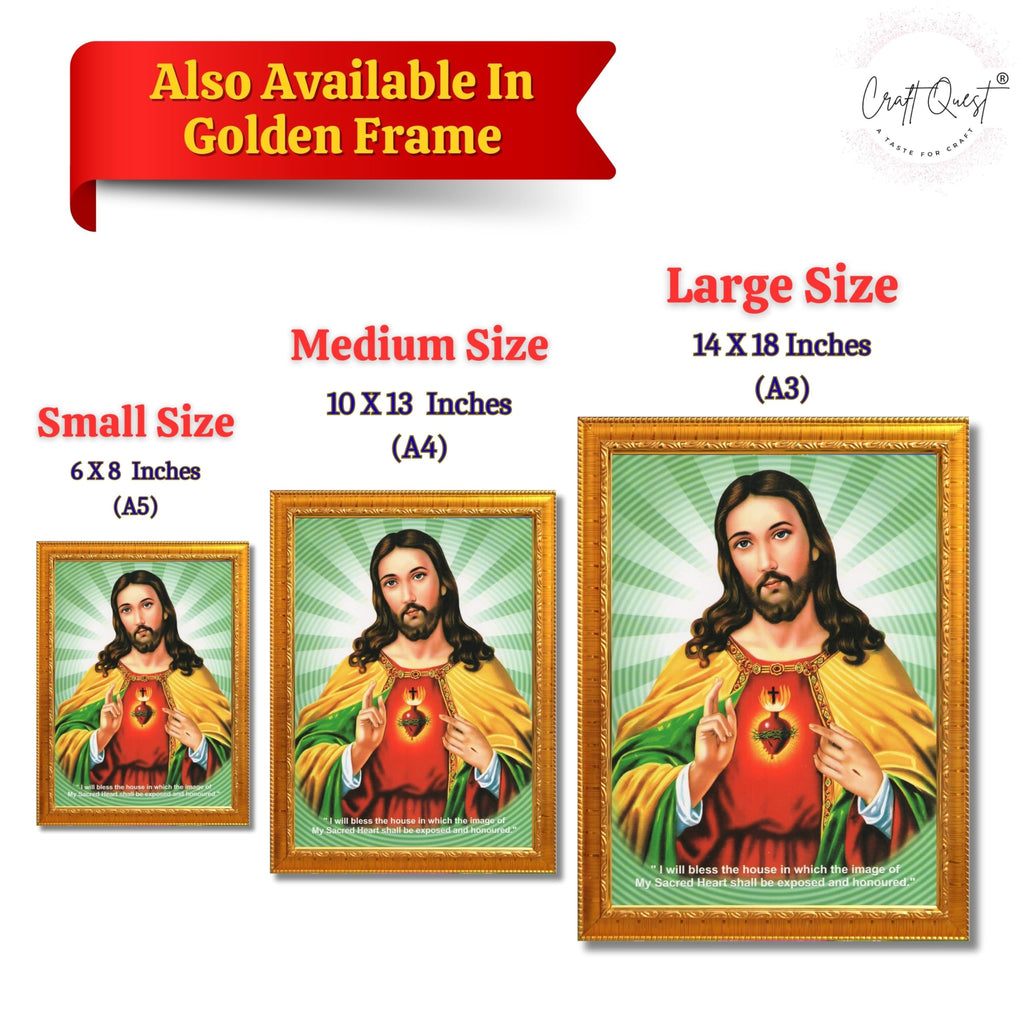 CRAFT QUEST Lord Jesus Christ Painting Aesthetic Hanging Photo Frame Decor for Living Room and Bedroom