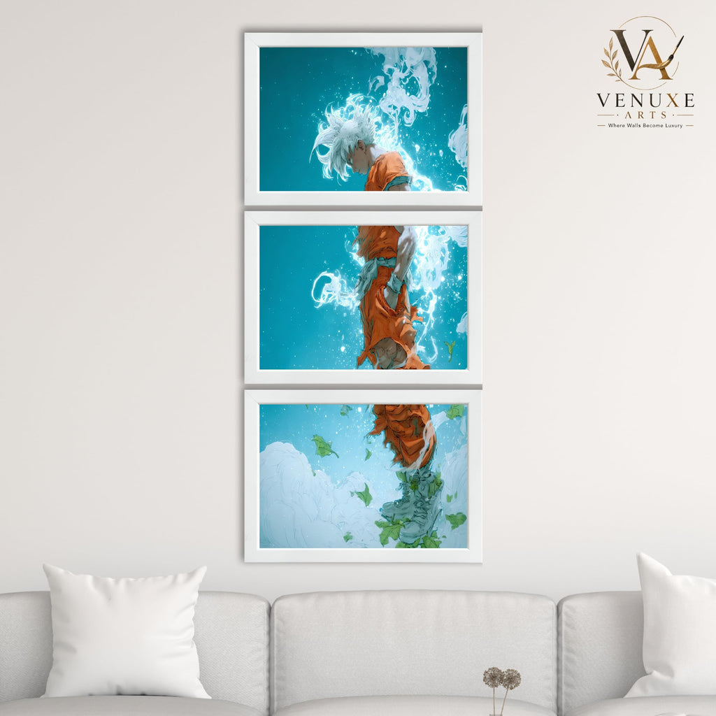 VENUXE ARTS Set Of 3 Anime Characters Wall Framed |Anime Characters Framed Poster for Living Room Bedroom Gaming Room Studio Wall Decor