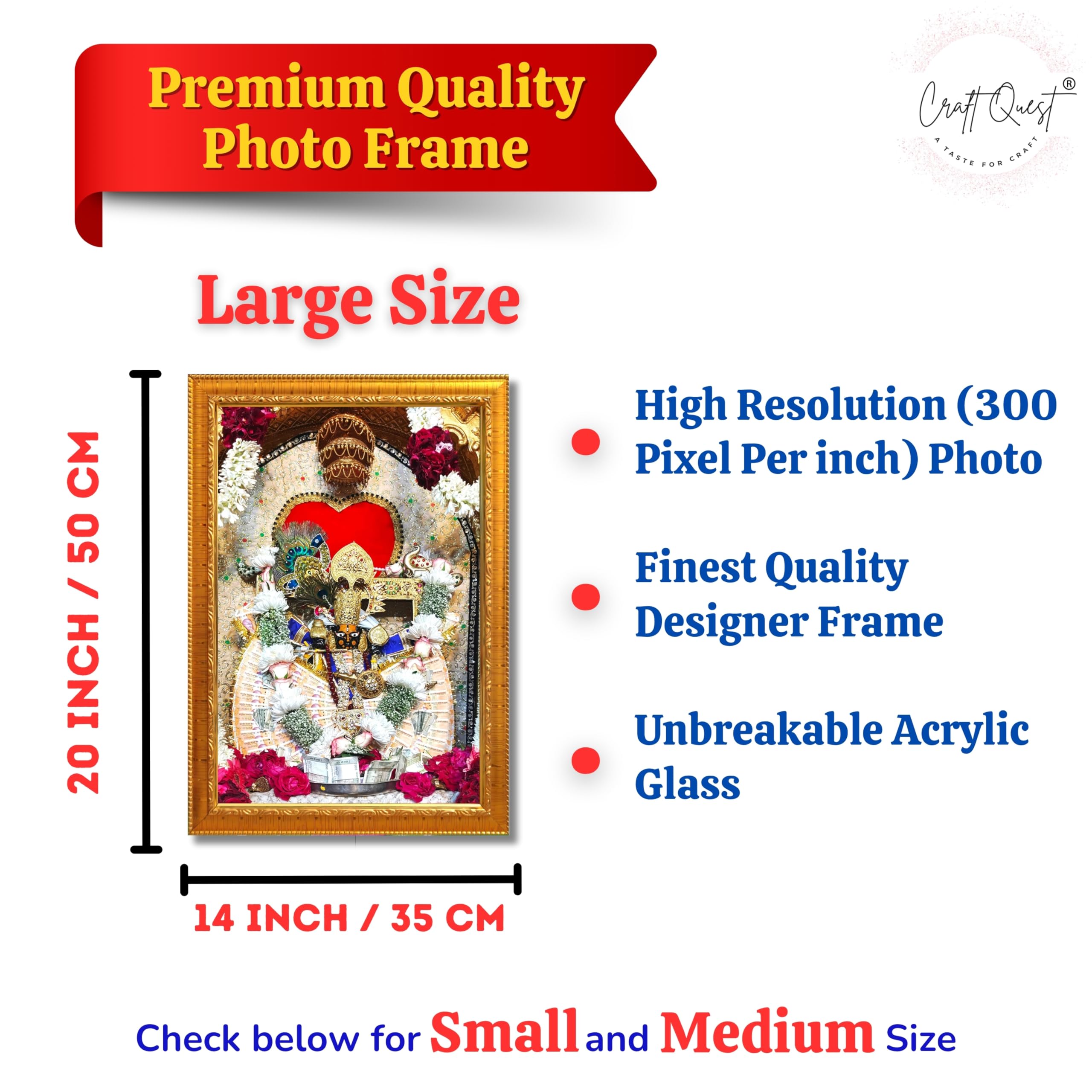 CRAFT QUEST Shri Sanwaliya Seth Shringaar Darshan Photo Frame