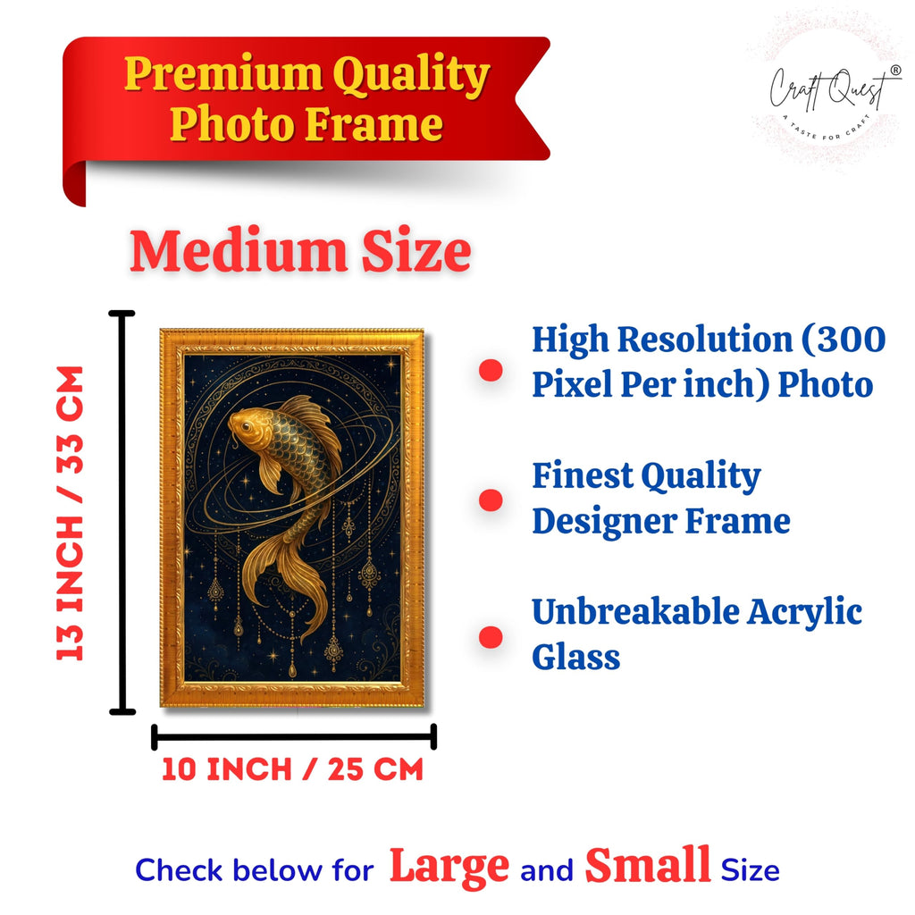 CRAFT QUEST Vastu Fishes Painting With Floating Frame Home Office Wall Decor | Paintings for Home Decoration, Living room, Bedroom and Office Décor