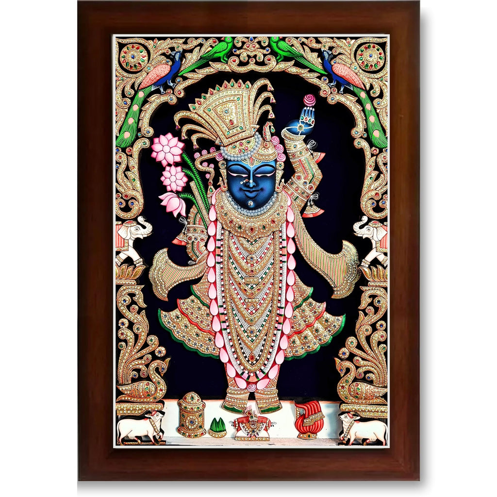 CRAFT QUEST Shrinathji Photo with Frame | Shreenathji Photo with Frame Religious Framed Painting