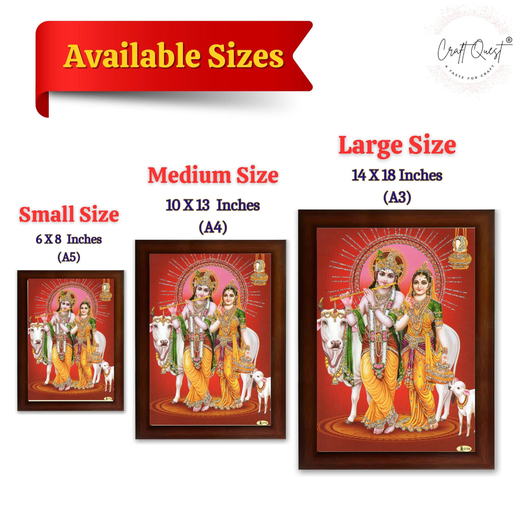 CRAFT QUEST Radha Krishna Photo Frame Wall Painting Framed Home Décor