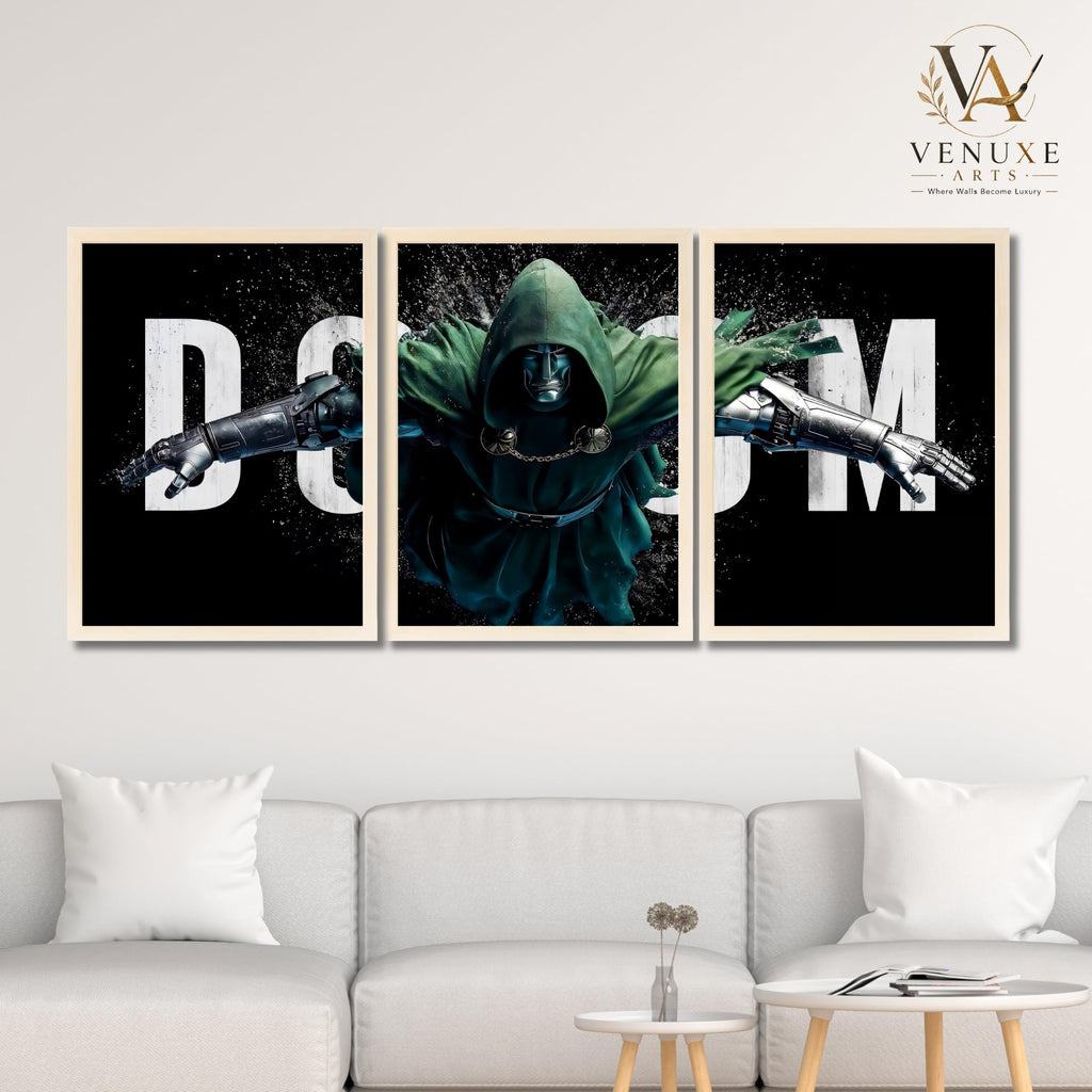 VENUXE ARTS Set Of 3 Anime Characters Wall Framed |Anime Characters Framed Poster for Living Room Bedroom Gaming Room Studio Wall Decor