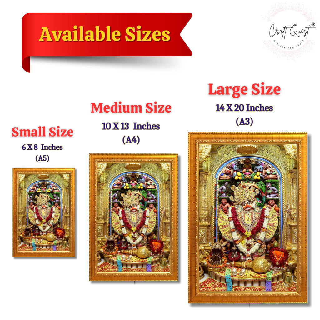 CRAFT QUEST Shree Kashtabhanjan Dev Hanumanji Salangpur Photo Frame Synthetic, Wall hangings