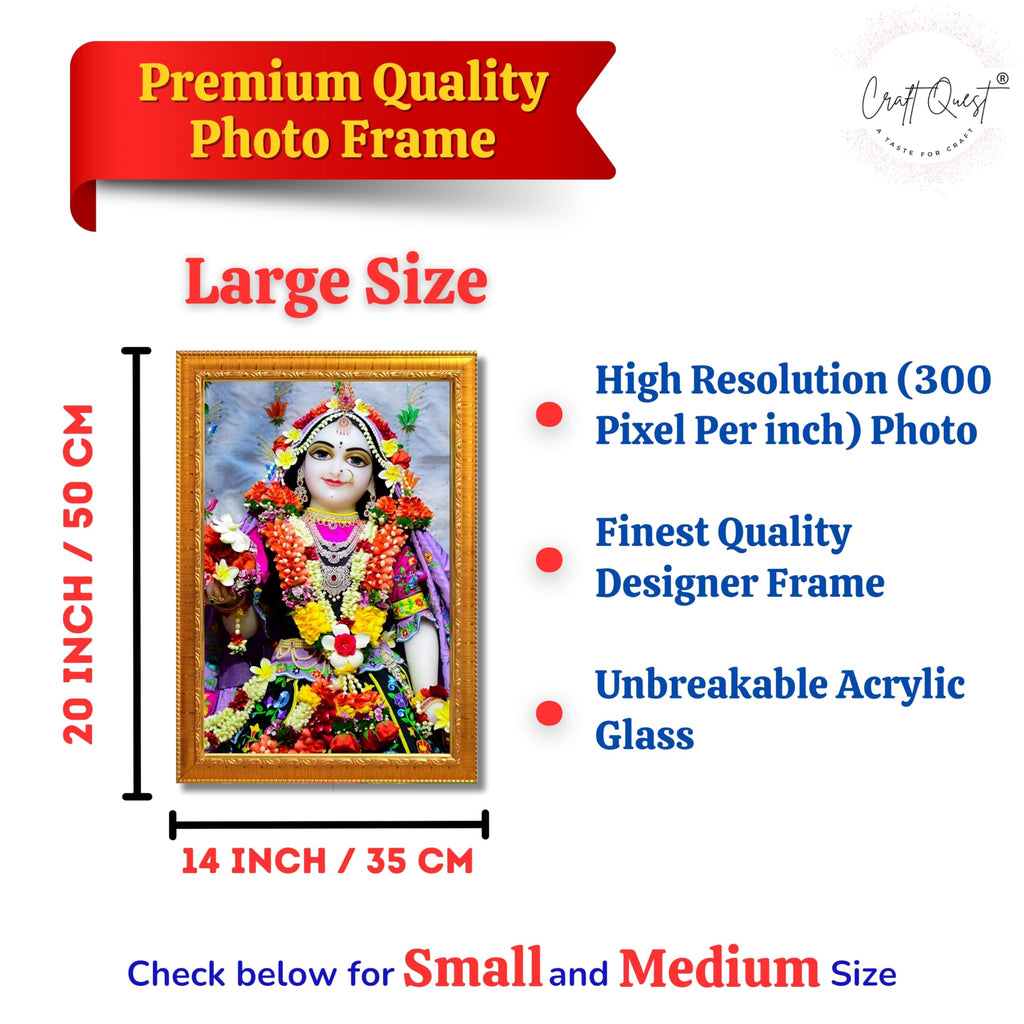 CRAFT QUEST Shri Radha Rani Shringaar Darshan in Vrindavan Frame wooden framed